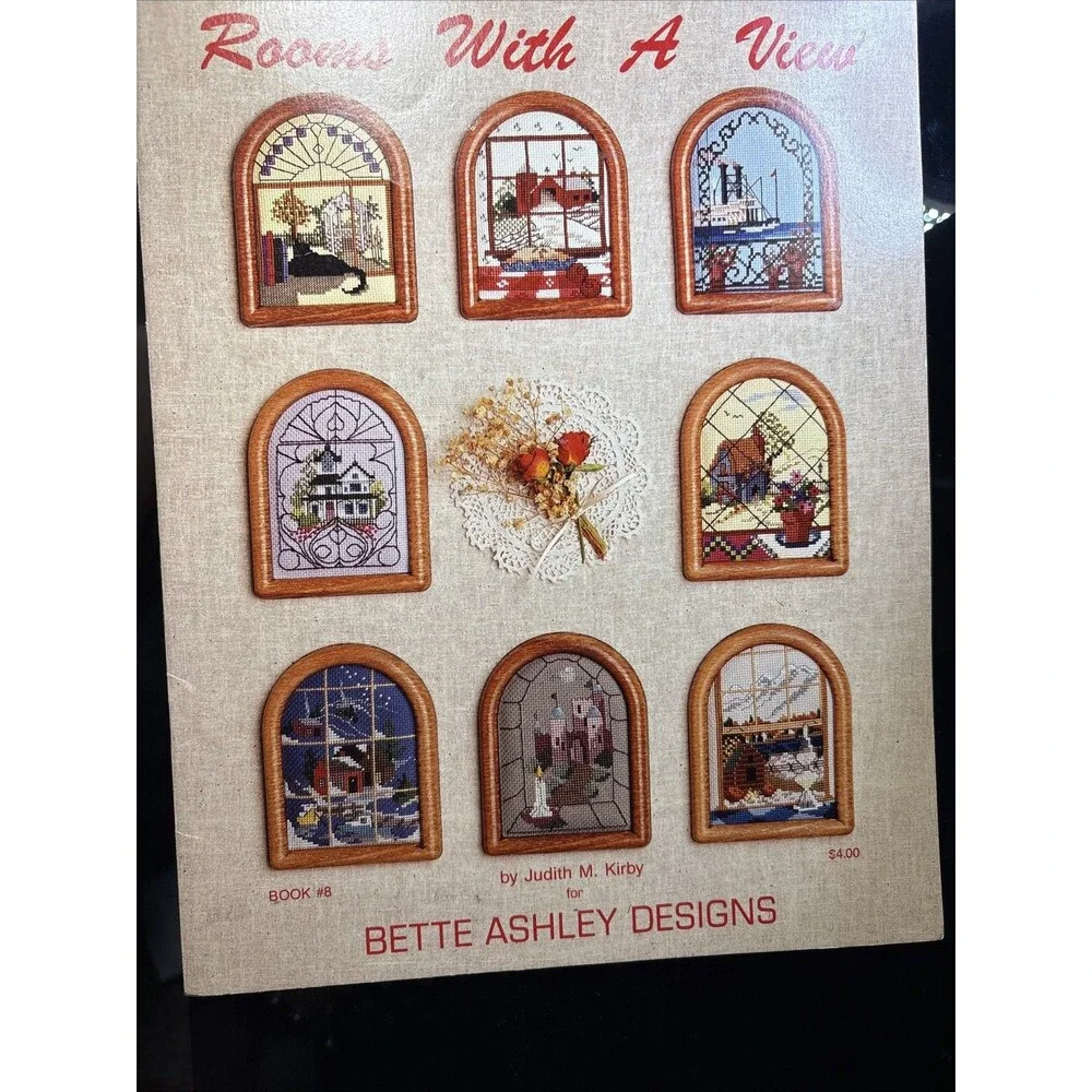 Vintage 1986 Bette Ashley Designs Cross Stitch Booklet - Rooms With A View